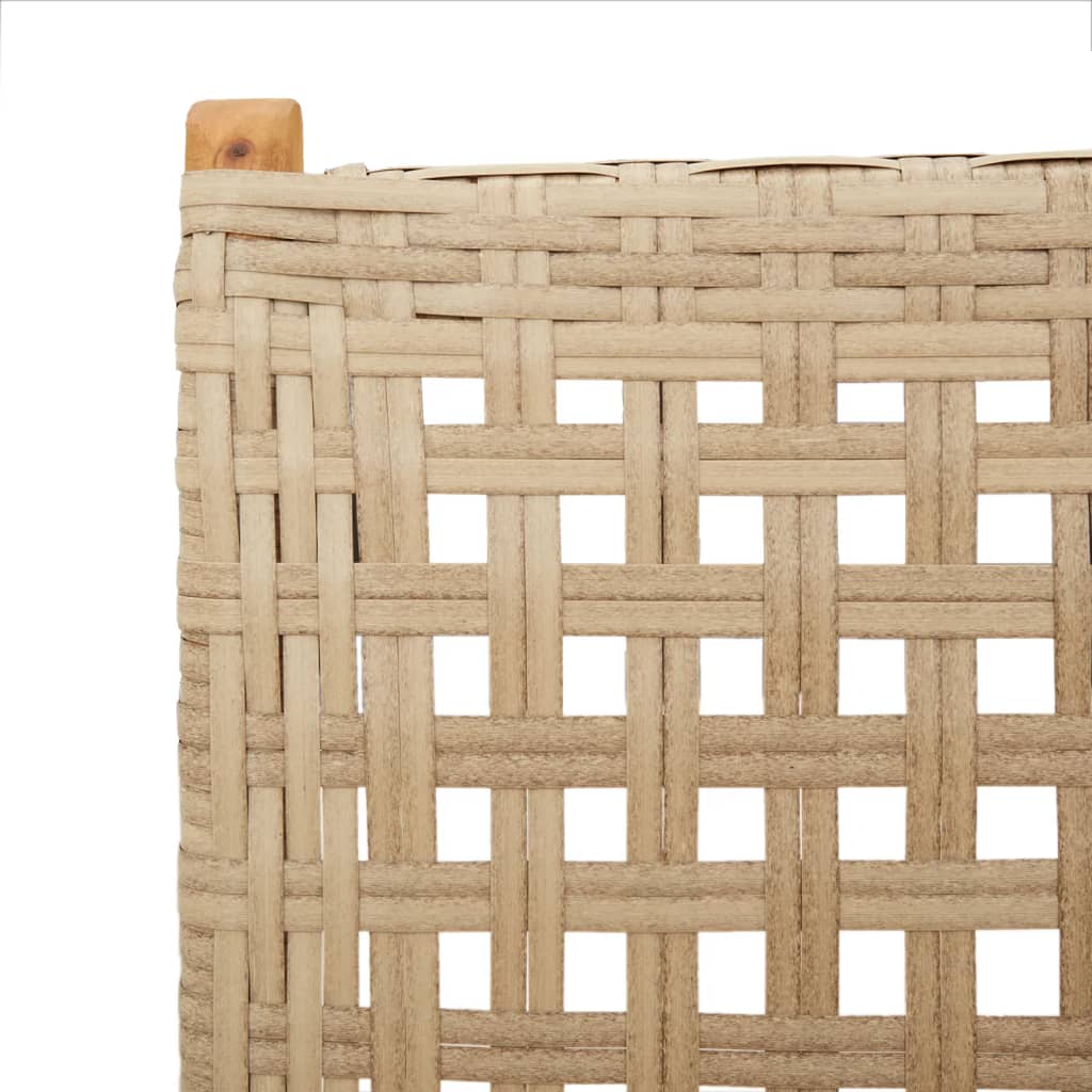 Gartenstühle 2 Stk. Beige Massivholz Akazie und Poly Rattan