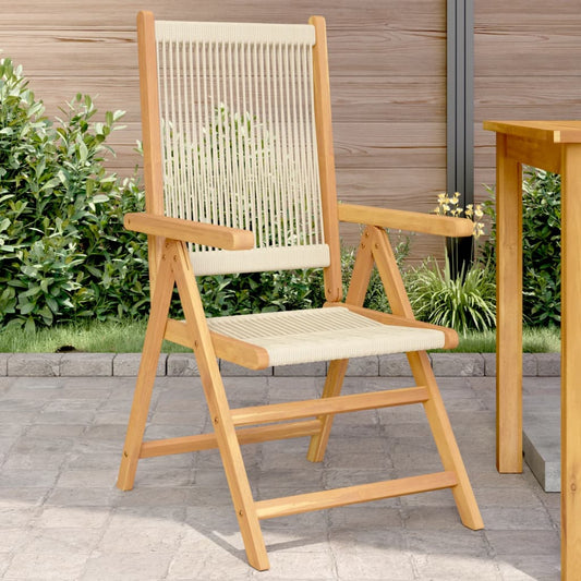 Gartenstühle 2 Stk. Beige Massivholz Akazie und Polypropylen