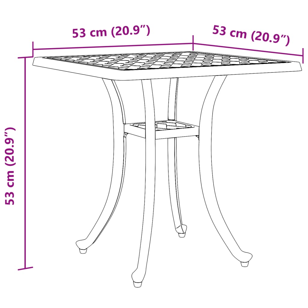 Gartentisch Bronzen 53x53x53 cm Aluminiumguss