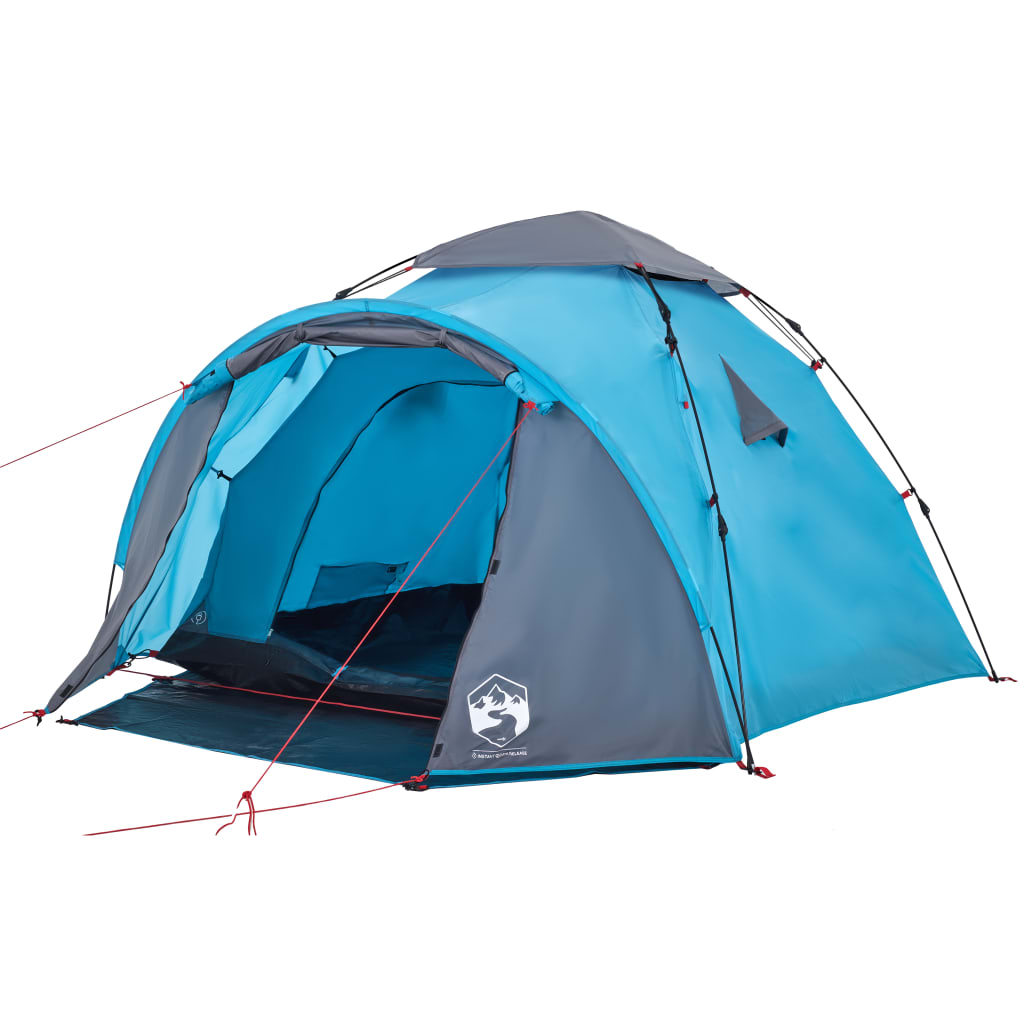 Kuppel-Campingzelt 3 Personen Blau Quick Release