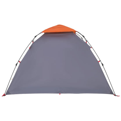 Kuppel-Campingzelt 3 Personen Grau und Orange Quick Release