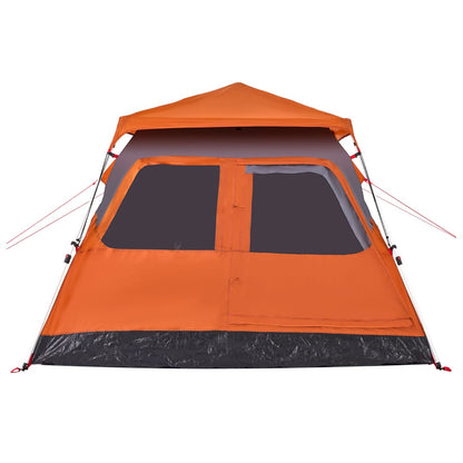 Kuppel-Campingzelt 4 Personen Grau und Orange Quick Release