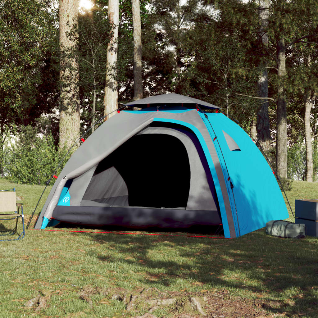 Kuppel-Campingzelt 4 Personen Blau Quick Release