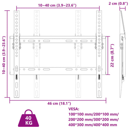 TV-Wandhalterung 26-63 Zoll Bildschirm Max VESA 400x400 mm 30kg