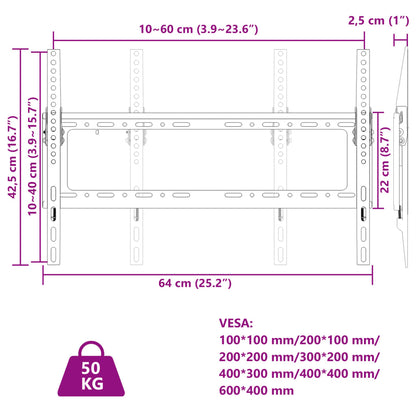 TV-Wandhalterung 26-63 Zoll Bildschirm Max VESA 600x400 mm 50kg