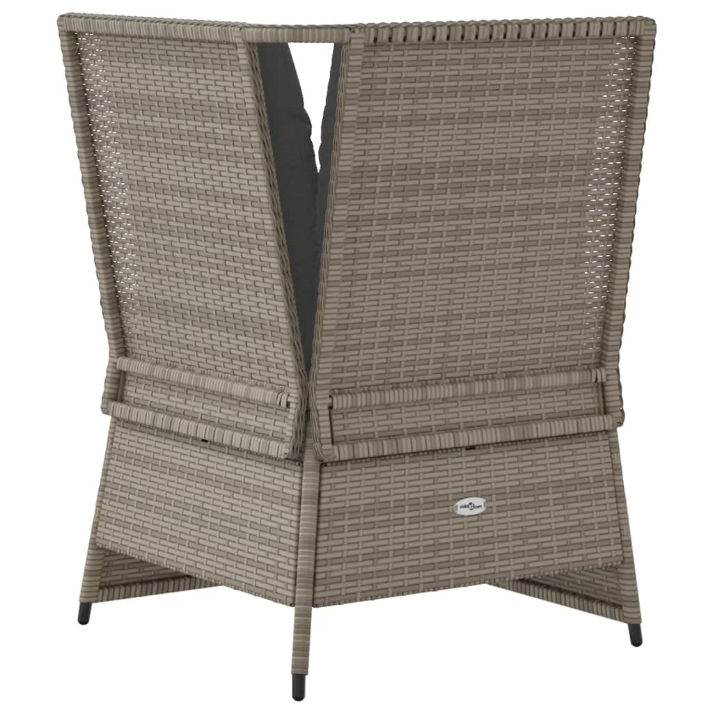 Garten-Ecksofa mit Kissen Grau Poly Rattan