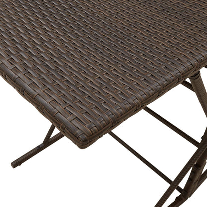 7-tlg. Garten-Essgruppe mit Kissen Braun Poly Rattan