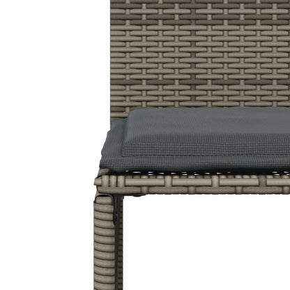 7-tlg. Garten-Essgruppe mit Kissen Grau Poly Rattan