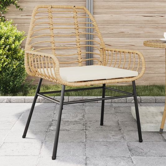 Gartenstühle 2 Stk. mit Kissen Braun Poly Rattan