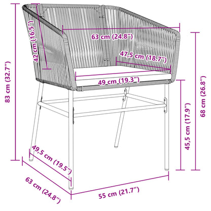 Gartenstühle 2 Stk. mit Kissen Schwarz Poly Rattan