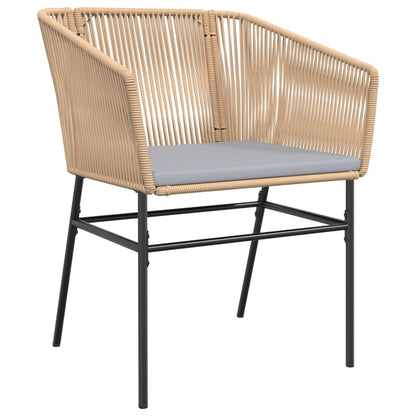 Gartenstühle 2 Stk. mit Kissen Braun Poly Rattan