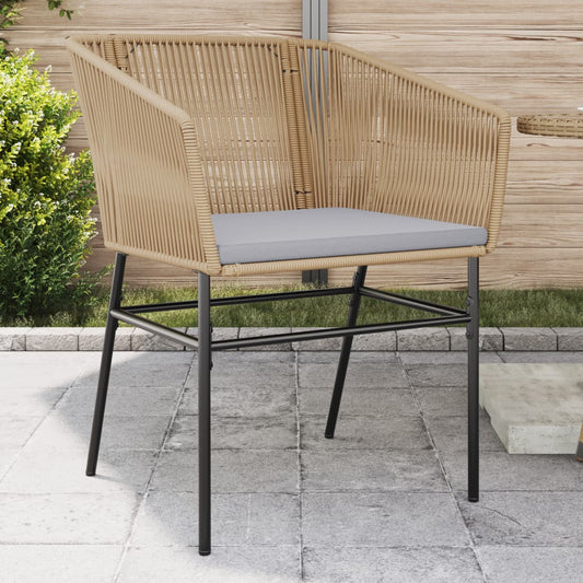 Gartenstühle 2 Stk. mit Kissen Braun Poly Rattan