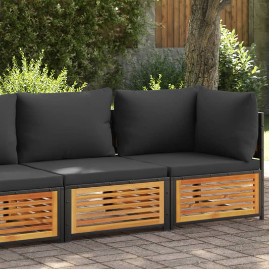 Gartensofa mit Kissen 2-Sitzer Massivholz Akazie