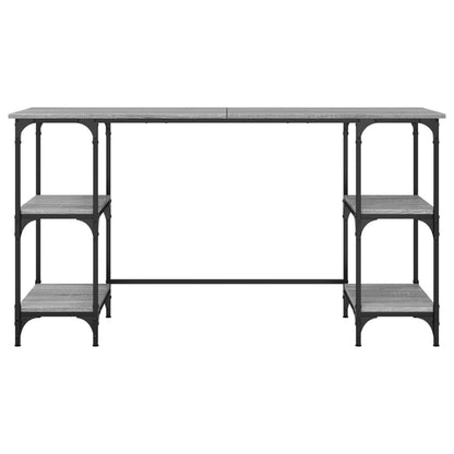 Schreibtisch Grau Sonoma 140x50x75 cm Metall Holzwerkstoff