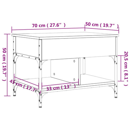 Couchtisch Schwarz 70x50x50 cm Holzwerkstoff und Metall