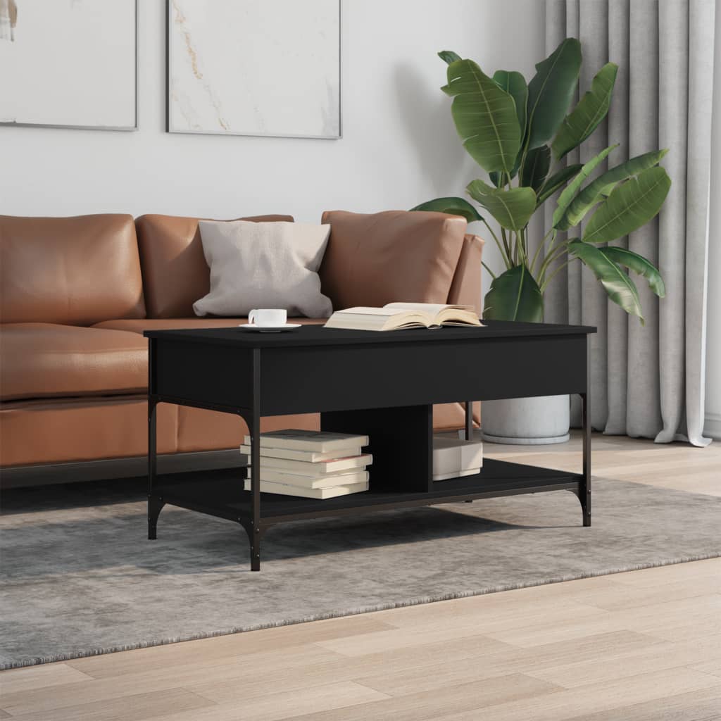 Couchtisch Schwarz 100x50x50 cm Holzwerkstoff und Metall