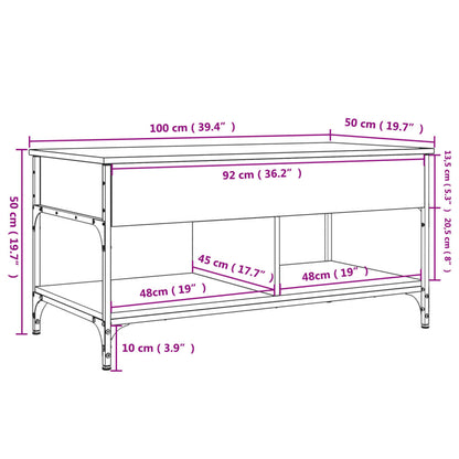 Couchtisch Schwarz 100x50x50 cm Holzwerkstoff und Metall