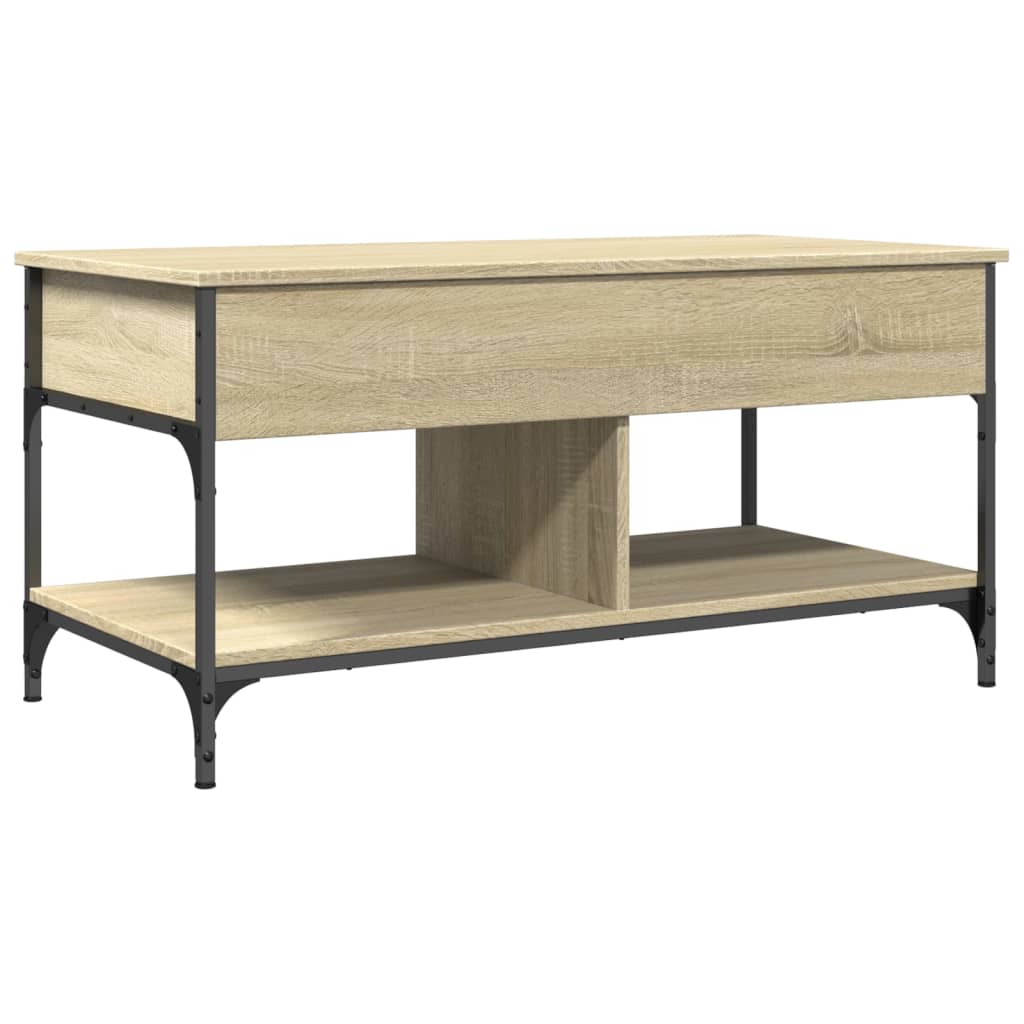 Couchtisch Sonoma-Eiche 100x50x50 cm Holzwerkstoff und Metall