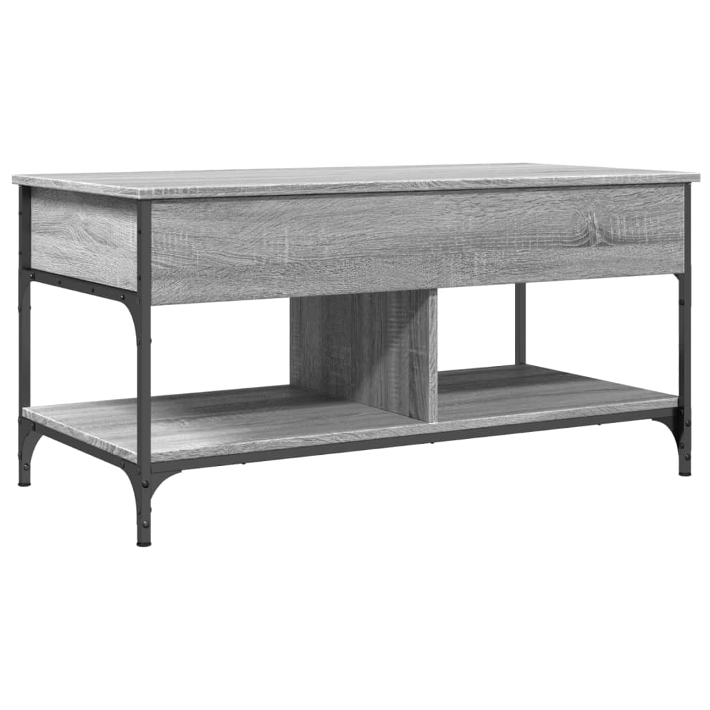 Couchtisch Grau Sonoma 100x50x50 cm Holzwerkstoff und Metall