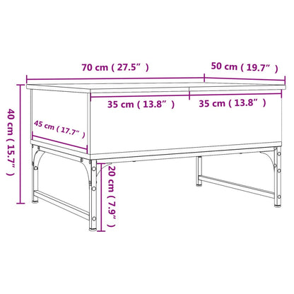 Couchtisch Schwarz 70x50x40 cm Holzwerkstoff und Metall