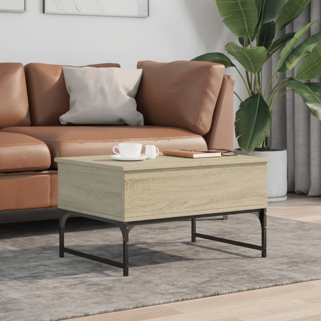 Couchtisch Sonoma-Eiche 70x50x40 cm Holzwerkstoff und Metall