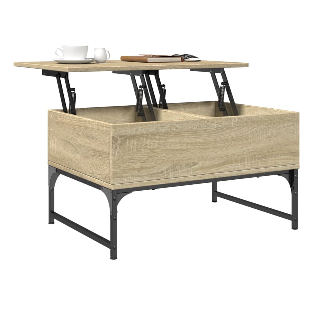 Couchtisch Sonoma-Eiche 70x50x40 cm Holzwerkstoff und Metall