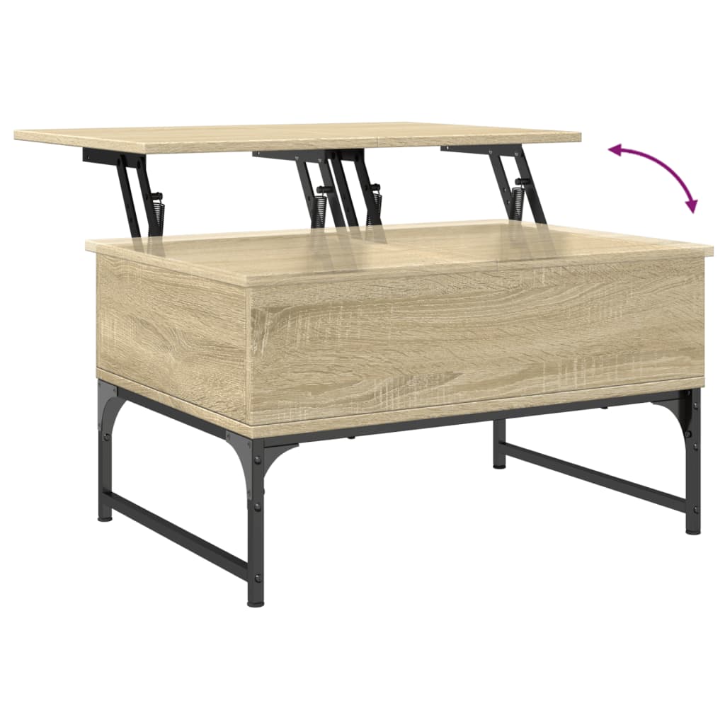 Couchtisch Sonoma-Eiche 70x50x40 cm Holzwerkstoff und Metall