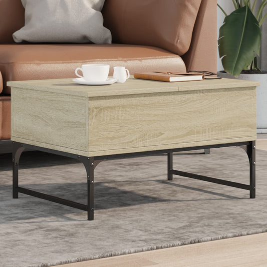 Couchtisch Sonoma-Eiche 70x50x40 cm Holzwerkstoff und Metall