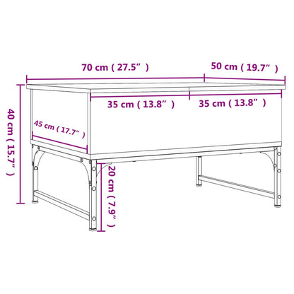 Couchtisch Grau Sonoma 70x50x40 cm Holzwerkstoff und Metall