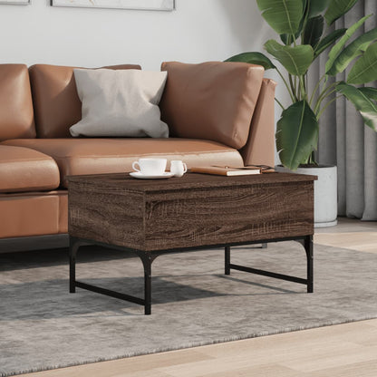 Couchtisch Braun Eichen-Optik 70x50x40 cm Holzwerkstoff Metall