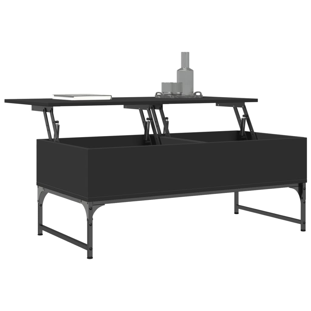 Couchtisch Schwarz 100x50x40 cm Holzwerkstoff und Metall