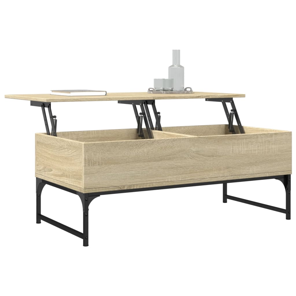 Couchtisch Sonoma-Eiche 100x50x40 cm Holzwerkstoff und Metall