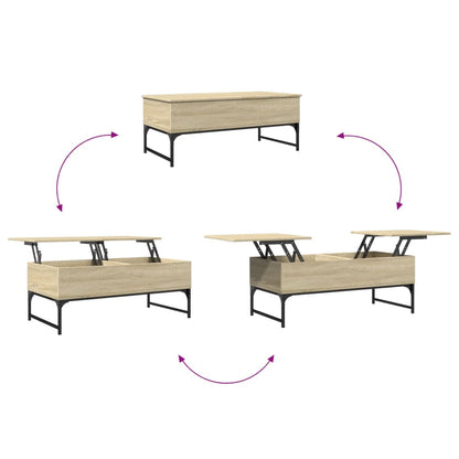 Couchtisch Sonoma-Eiche 100x50x40 cm Holzwerkstoff und Metall