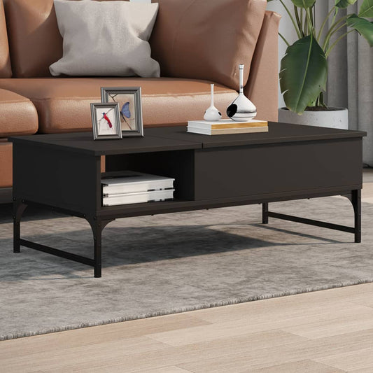 Couchtisch Schwarz 100x50x35 cm Holzwerkstoff und Metall