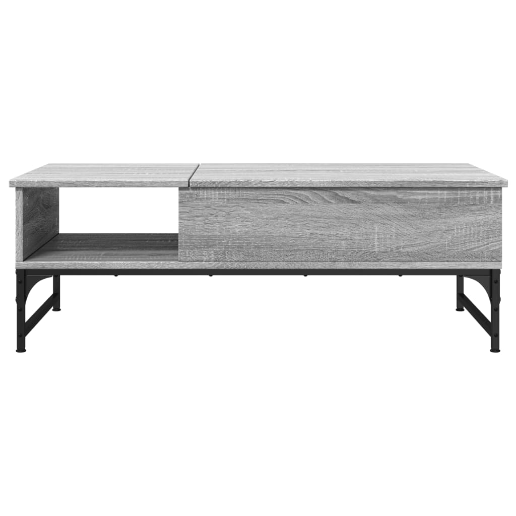 Couchtisch Grau Sonoma 100x50x35 cm Holzwerkstoff und Metall