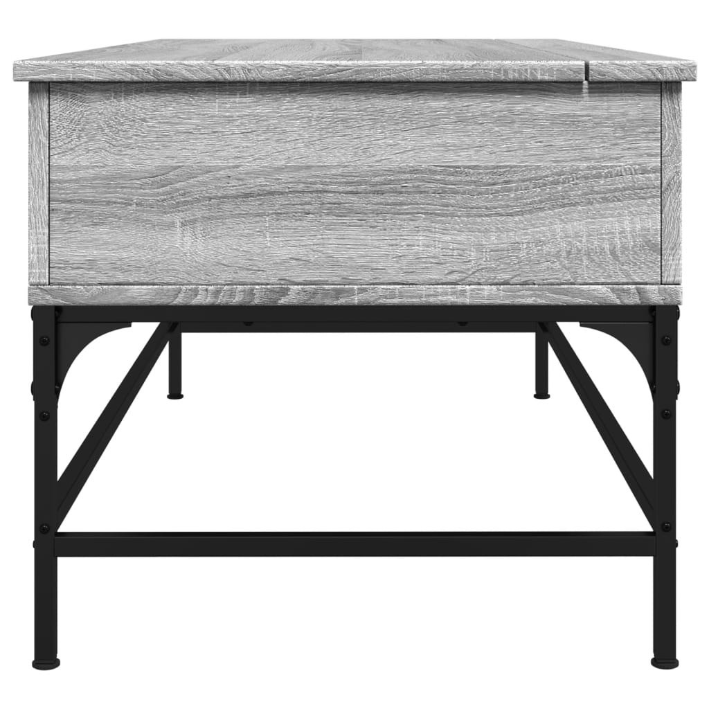 Couchtisch Grau Sonoma 100x50x45 cm Holzwerkstoff und Metall