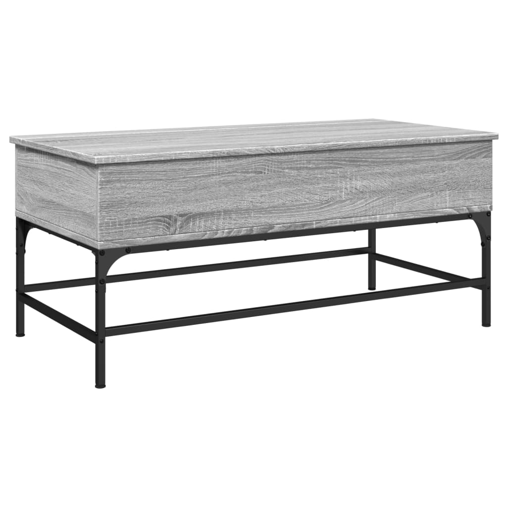 Couchtisch Grau Sonoma 100x50x45 cm Holzwerkstoff und Metall