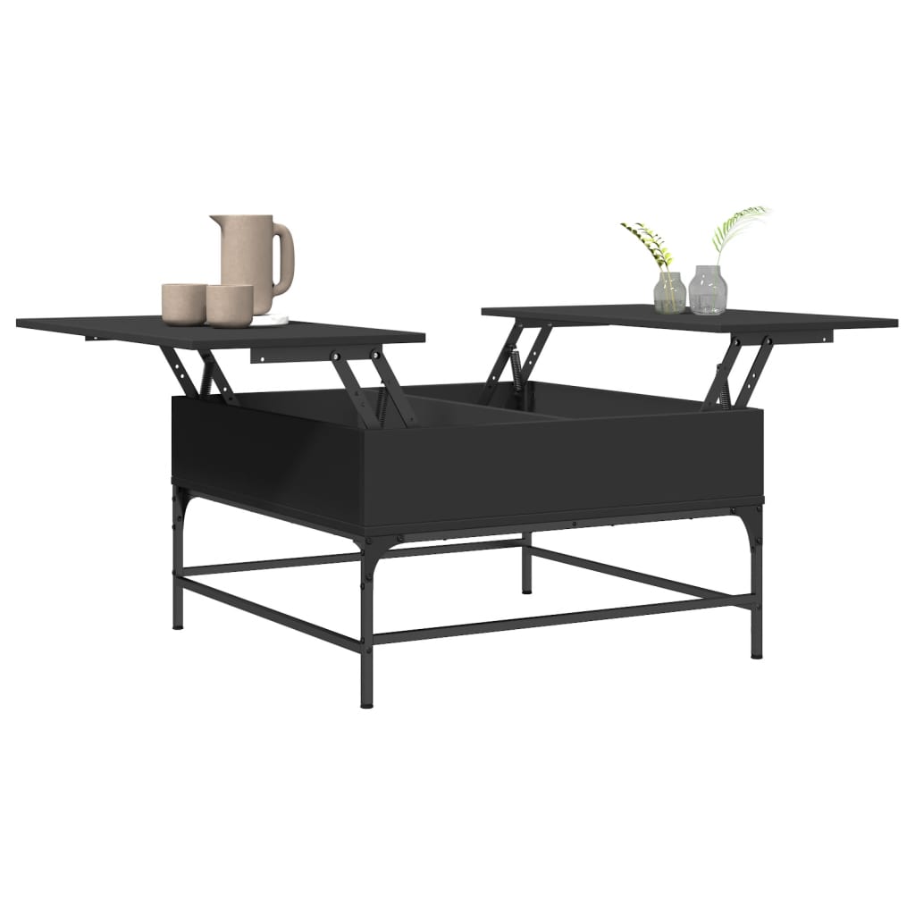 Couchtisch Schwarz 80x80x45 cm Holzwerkstoff und Metall