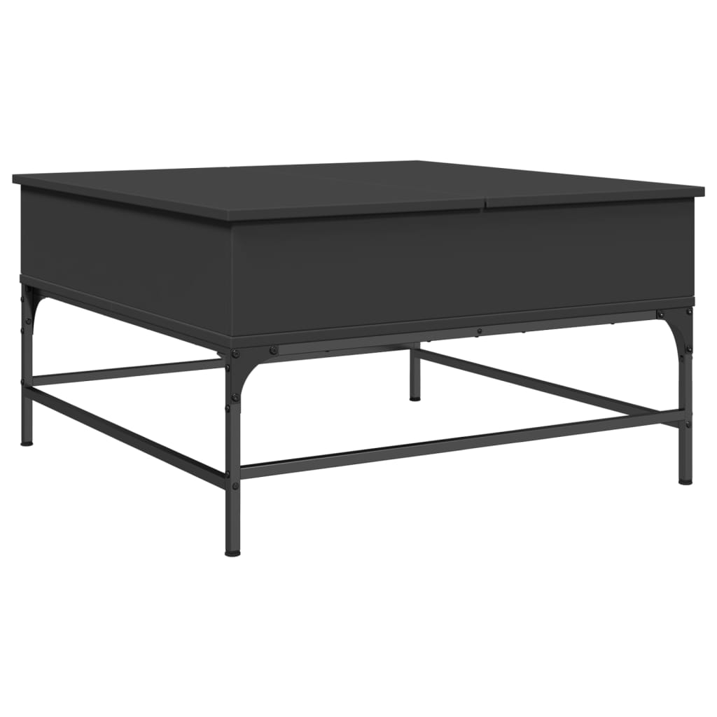 Couchtisch Schwarz 80x80x45 cm Holzwerkstoff und Metall