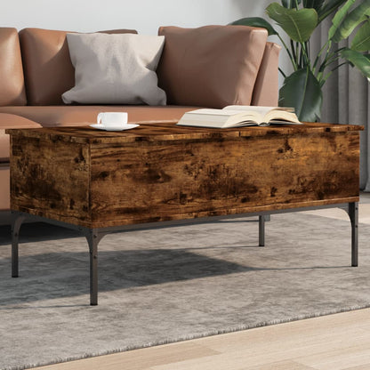 Couchtisch Räuchereiche 100x50x45 cm Holzwerkstoff und Metall