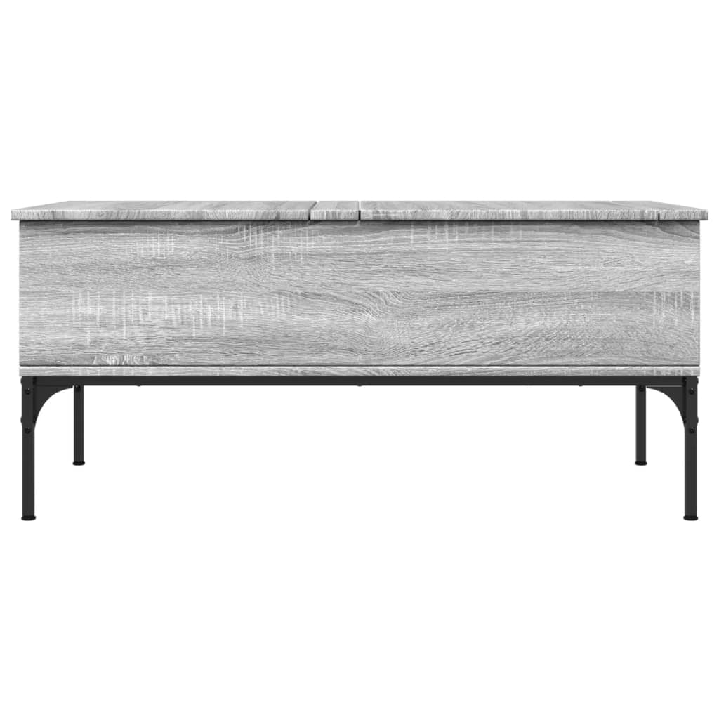 Couchtisch Grau Sonoma 100x50x45 cm Holzwerkstoff und Metall