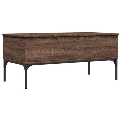 Couchtisch Braun Eichen-Optik 100x50x45 cm Holzwerkstoff Metall