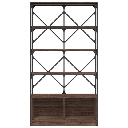 Bücherregal Braun Eiche 100x26x180 cm Holzwerkstoff und Metall