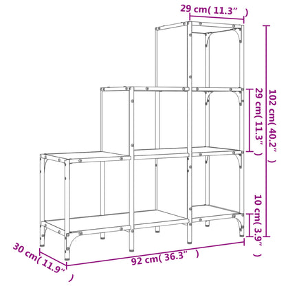 Bücherregal Sonoma-Eiche 92x30x102 cm Holzwerkstoff und Metall