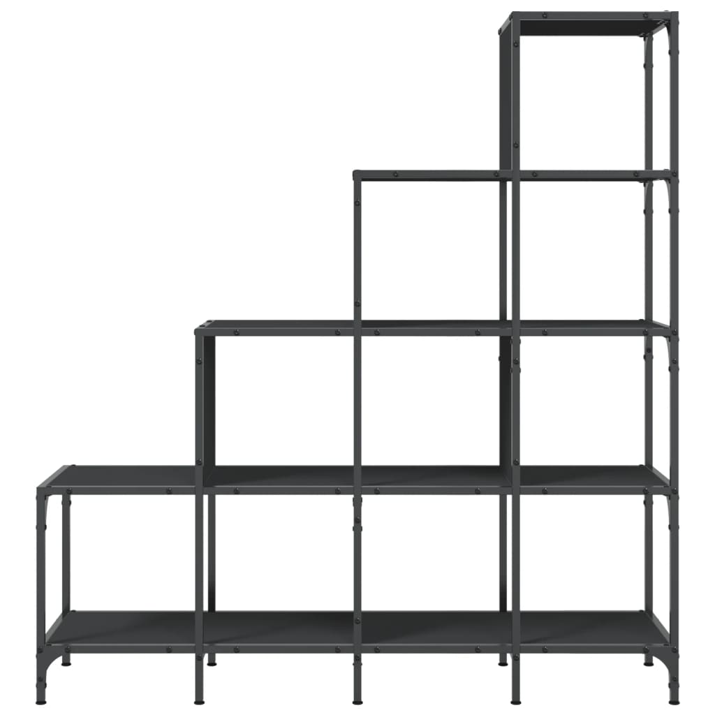 Bücherregal Schwarz 122x30x132 cm Holzwerkstoff und Metall