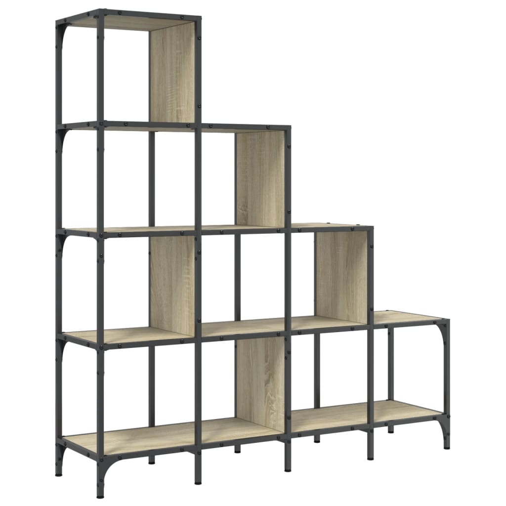 Bücherregal Sonoma-Eiche 122x30x132 cm Holzwerkstoff und Metall