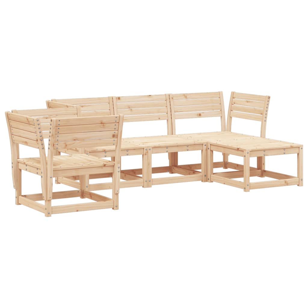 5-tlg. Garten-Lounge-Set Massivholz Kiefer