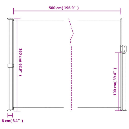 Seitenmarkise Ausziehbar Creme 160x500 cm