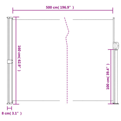 Seitenmarkise Ausziehbar Taupe 160x500 cm