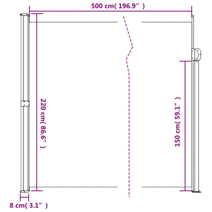 Seitenmarkise Ausziehbar Creme 220x500 cm